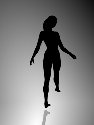 Illusione generata dalla silhouette nera di una donna che ruota su sé stessa.